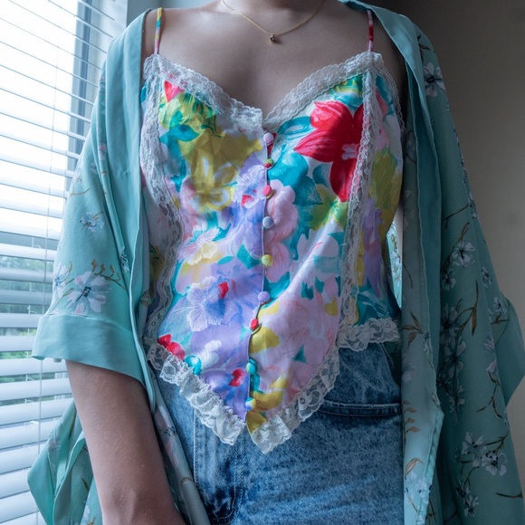 Victoria Secret Floral Chemise Crop Top - Picture 5 of 6